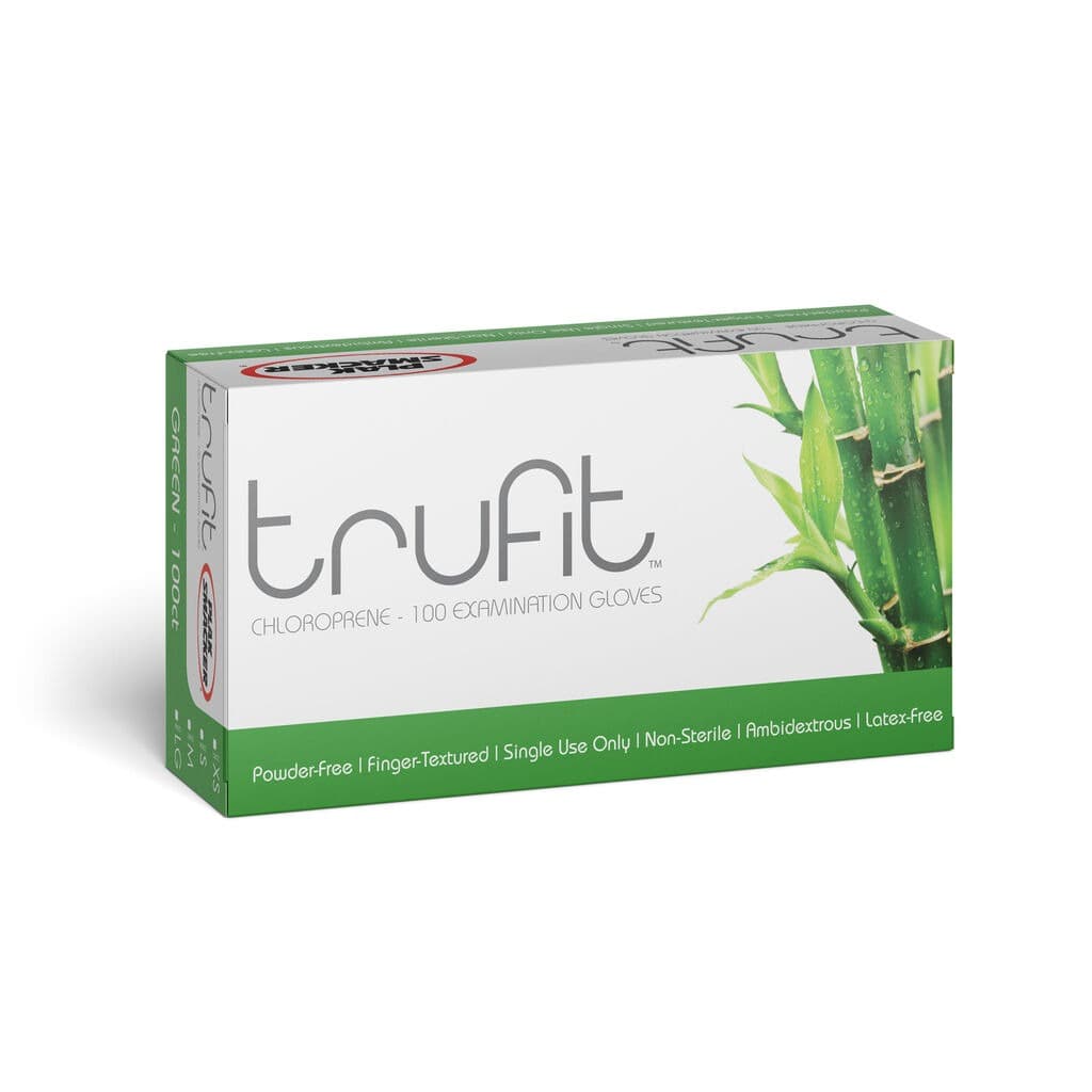 TruFit™ Chloroprene Exam Gloves Medium Green 100/BX