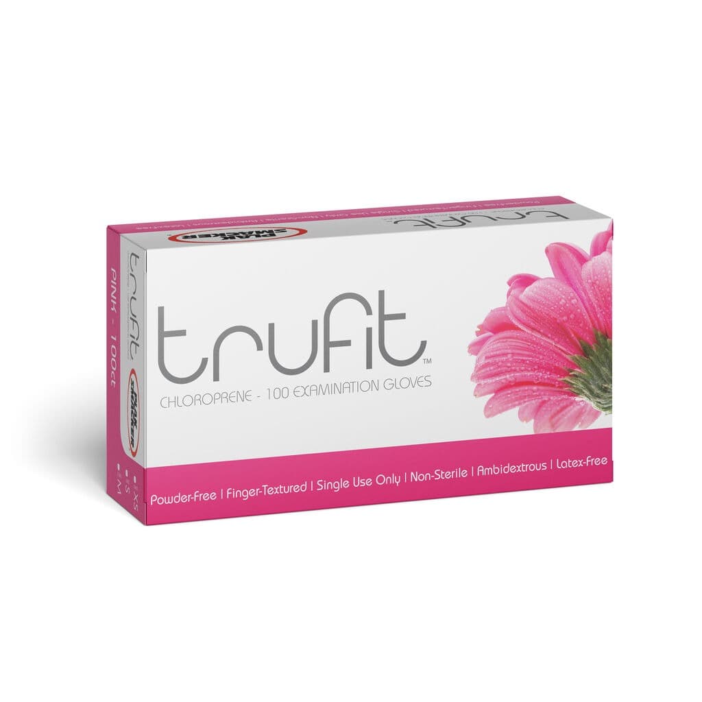 TruFit™ Chloroprene Exam Gloves X-Small Pink 100/BX