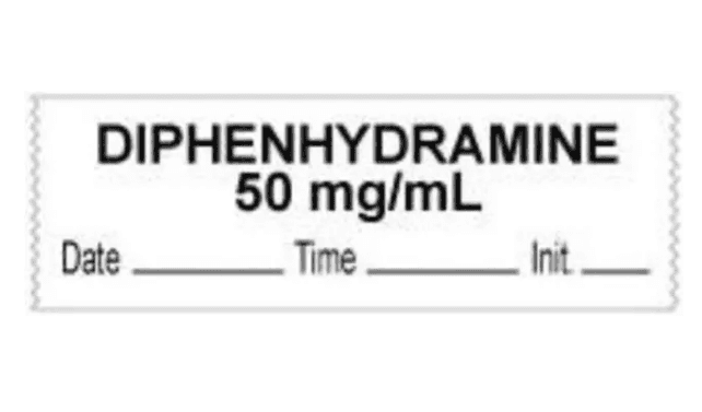 Diphenhydramine Labels 333/Roll