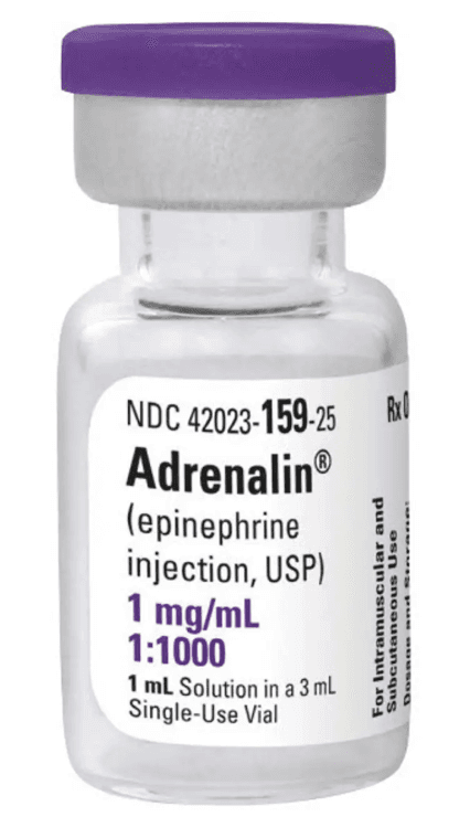 Adrenalin 1 mg/mL (1:1000) 1 mL Single/Use Vial