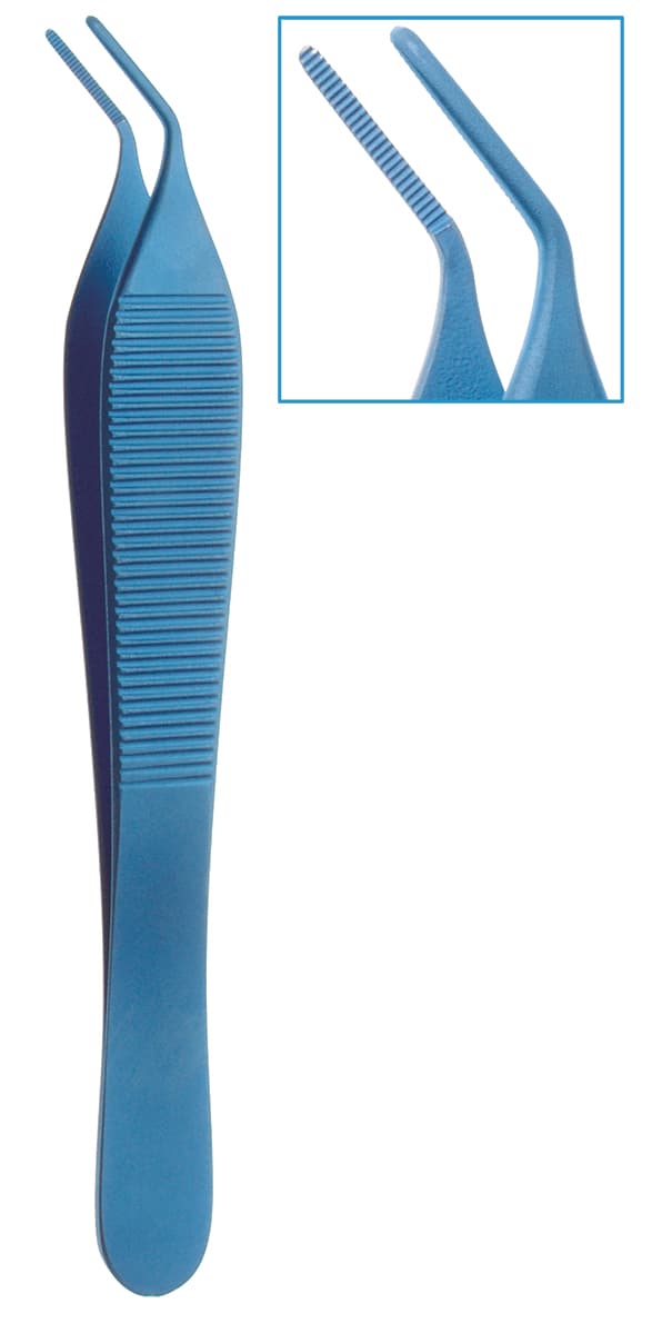 Salvin Adson Titanium Curved Tissue Forceps 12cm