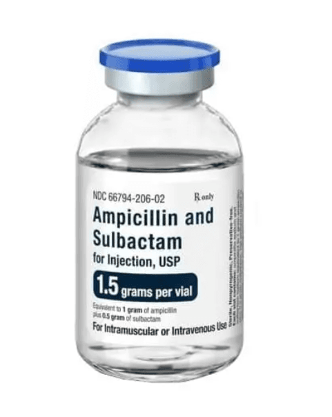 Ampicillin and Sulbactam 1.5 gram Single-Dose Vial 10/Box