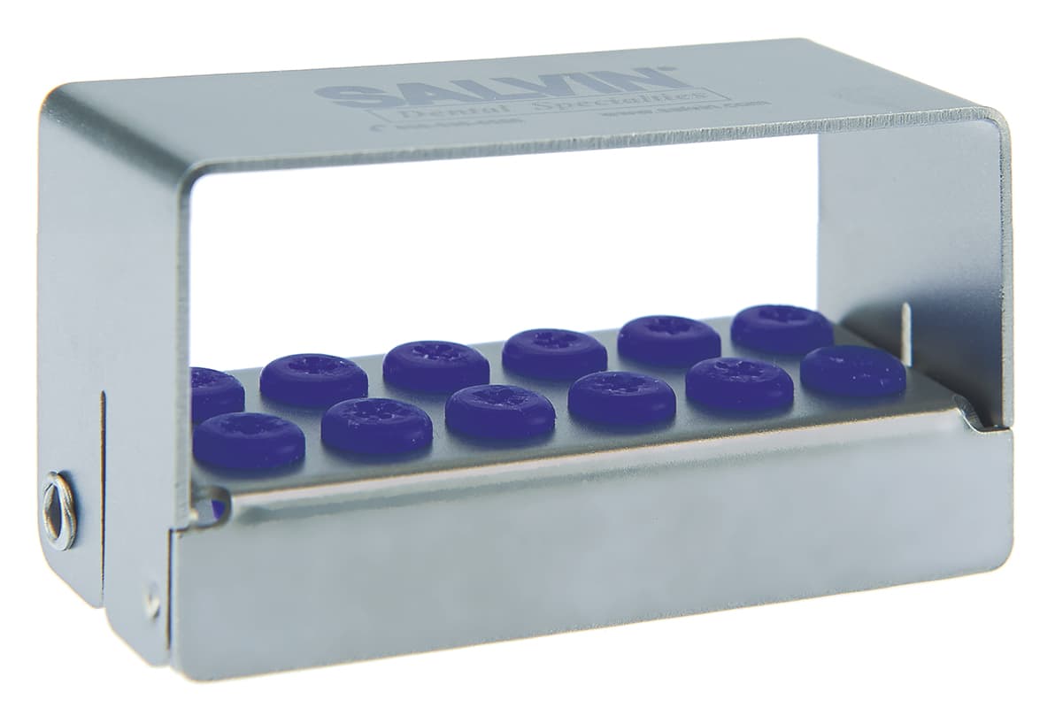 Salvin Stainless Steel Block For 12 Burs - Latch & Friction Grip