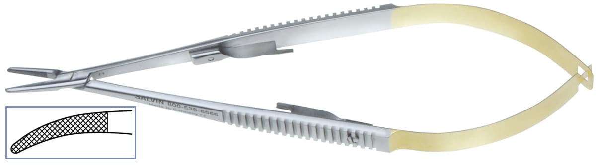 Salvin Tungsten Carbide Tipped Castroviejo Needle Holder For 5-0 To 7-0 Sutures