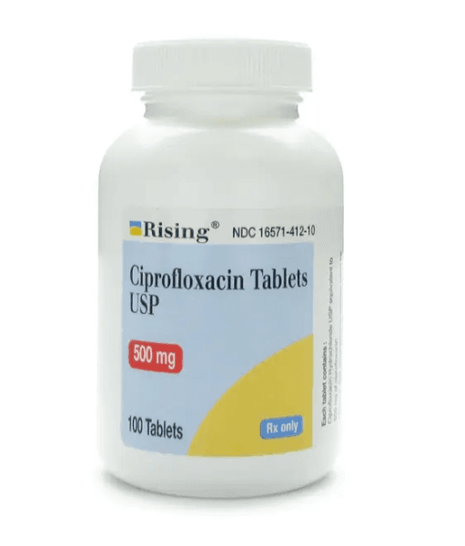 Ciprofloxacin HCl 500 mg Tablets 100/Bottle
