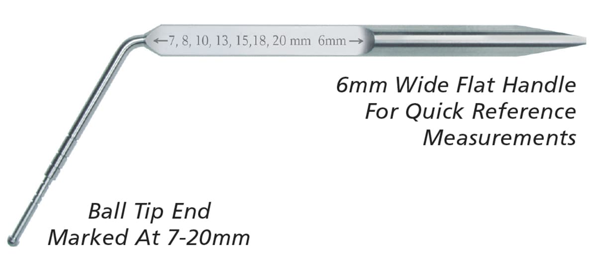 Salvin Titanium “Ball Tip” Implant Depth Gauge                                                               