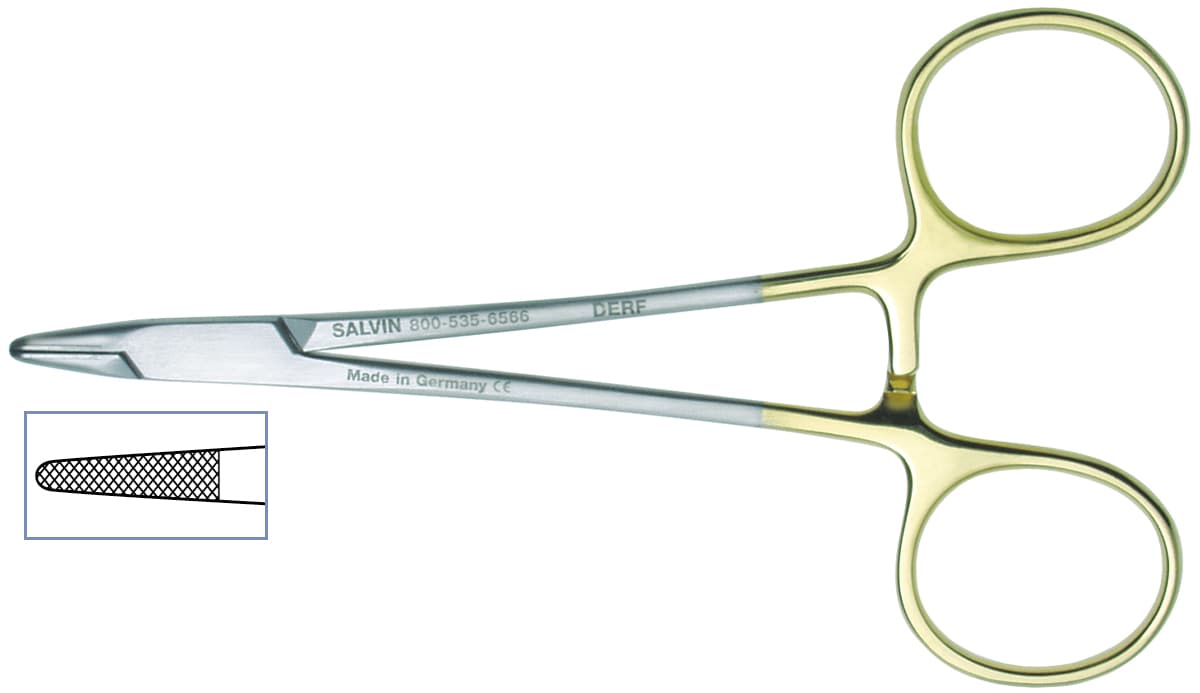 Salvin Derf Tungsten Carbide Tipped Needle Holder - For 4-0 to 6-0 Sutures