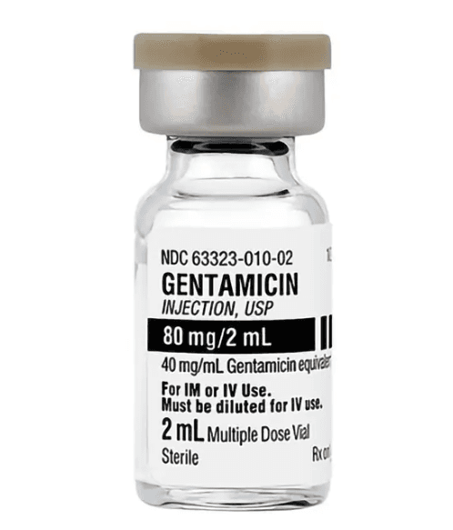 Gentamicin 40 mg/mL 2 mL Single-Dose Vial 25/Box