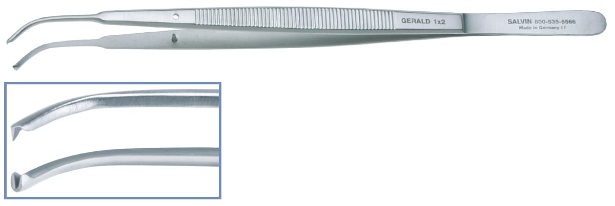 Salvin Gerald Forcep 1 x 2 Teeth - Curved