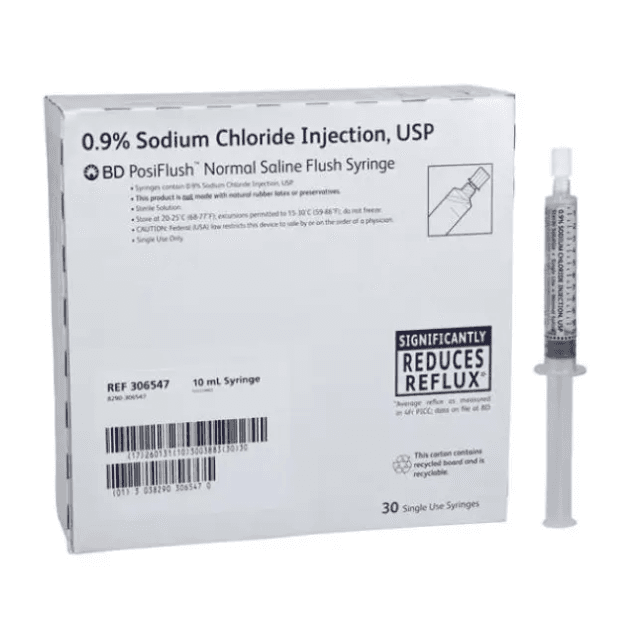 Sodium Chloride 0.9% Flush Syringe 10 mL 30/Box