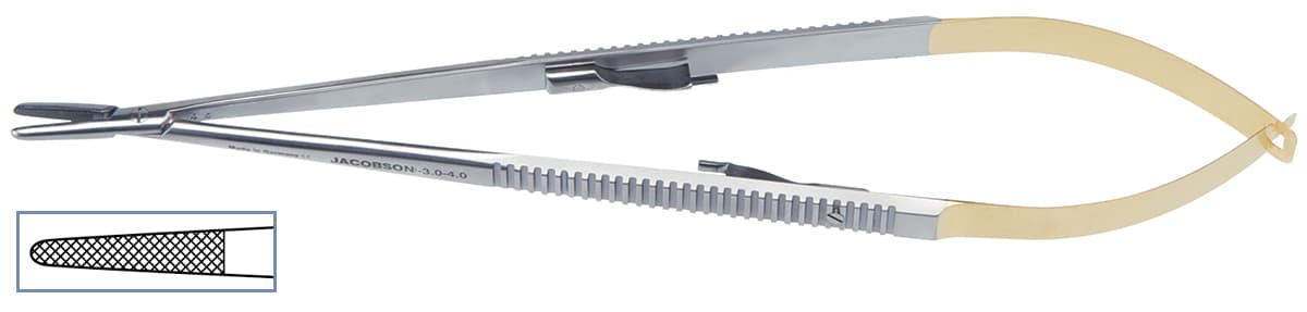 Salvin Jacobson Tungsten Carbide Tipped Needle Holder - For 3-0 to 4-0 Sutures