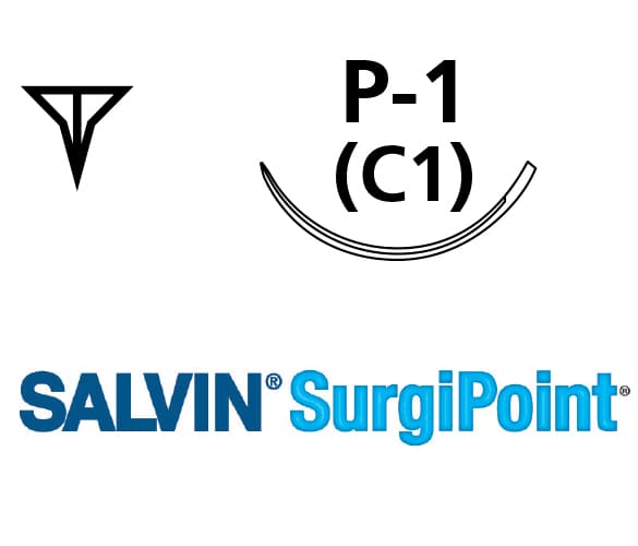 Salvin SurgiPoint 6-0 Polypropylene - P-1 (C1) 18" (45cm) - Box of 12