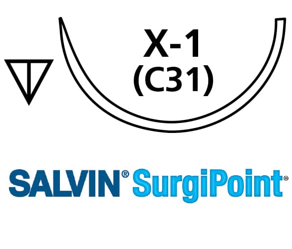 Salvin SurgiPoint 3-0 Silk - X-1 (C31) 18" (45cm) - Box of 12