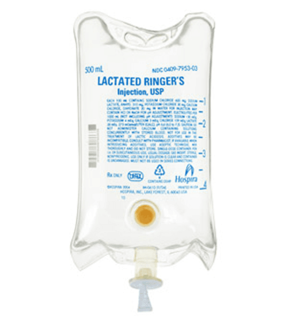 Lactated Ringer's, 500ml Plastic Bag for Injection