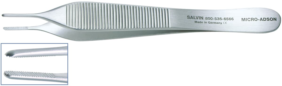 Salvin Micro Adson Serrated Tissue Forcep - 4.75" (12cm)