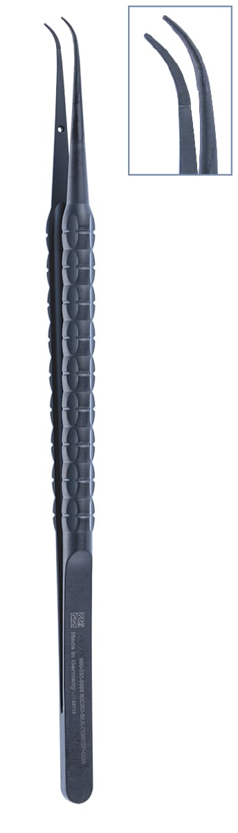 Micro-Pliers 17.5 cm, Lightweight, DLC Coated - Curved Tip