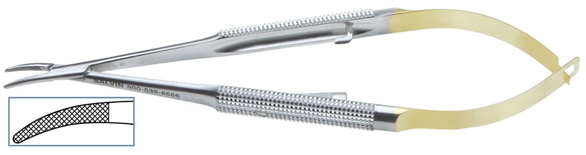Salvin Micro Needle Holder For 5-0 to 7-0 Sutures - Curved