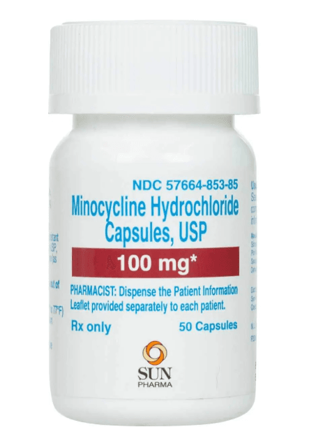 Minocycline HCl 100 mg Capsule 50/Bottle