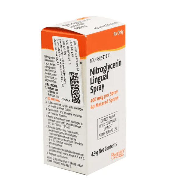Nitroglycerin 400 mcg / Spray 4.9 Gram 60 Metered Sprays Bottle