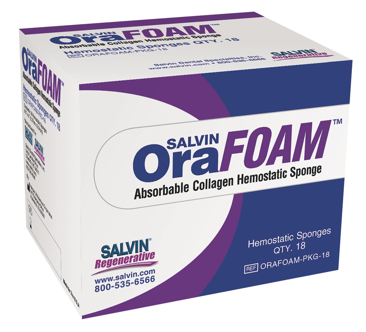 Salvin OraFOAM Absorbable Collagen Hemostatic Sponges - Box of 18