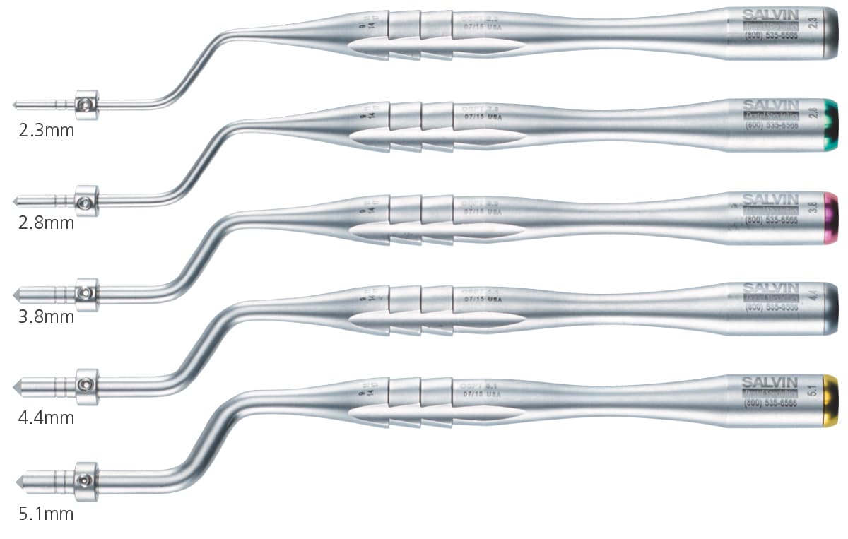 Salvin Tapered Implant Osteotomes - Set of 5 Osteotomes With Adjustable Stops