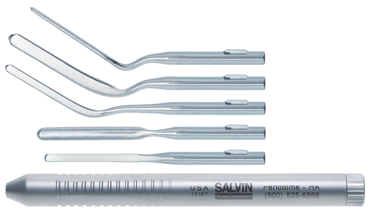 Periotome Handle With 5 Interchangeable Tips