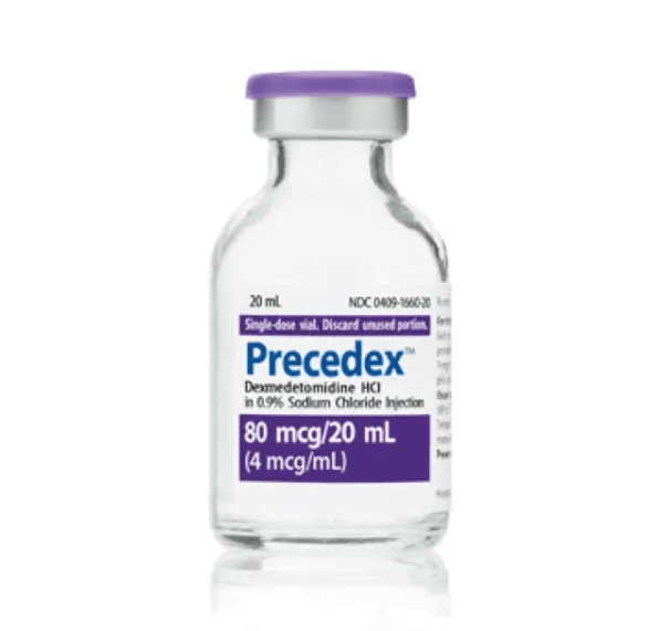 Precedex Dexmedetomidine HCI 0.9% Sodium Chloride 80 mcg/20 mL Single-Dose Vial 10/Box
