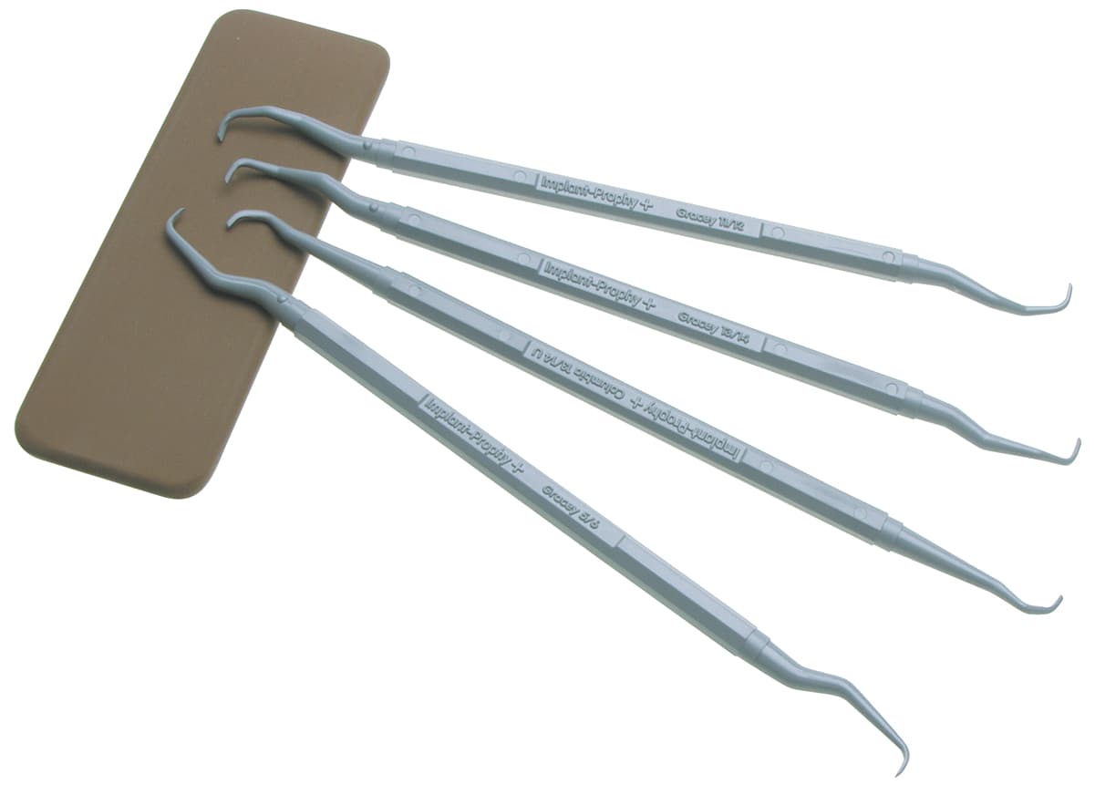 Plastic Implant Scalers With Sharpening Stone - Set of 4