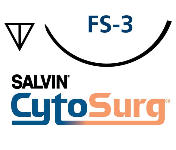 Salvin CytoSurg®  PTFE 3-0 FS-3 (16mm - 3/8 Circle Reverse Cutting) 24" Suture - Box of 12