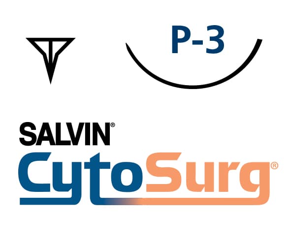 Salvin CytoSurg® PTFE 4-0 P-3 (13mm - 3/8 Premium Circle Reverse Cutting) 24" Suture - Box of 12