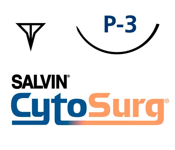 Salvin CytoSurg® PTFE 6-0 P-3 (13mm - 3/8 Premium Circle Reverse Cutting) 24" Suture - Box of 12