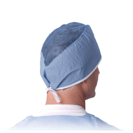 Reusable Tie Back Surgical Cap - 55% Cotton / 45% Polyester - 12 per box