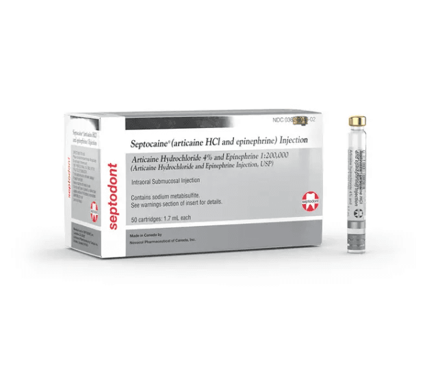 Septocaine® 4% and Ephinephrine 1:200,000 Cartridge 50/Box