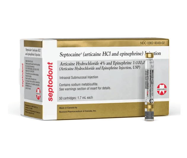 Septocaine® 4% and Epinephrine 1:100,000 Cartridge 50/Box