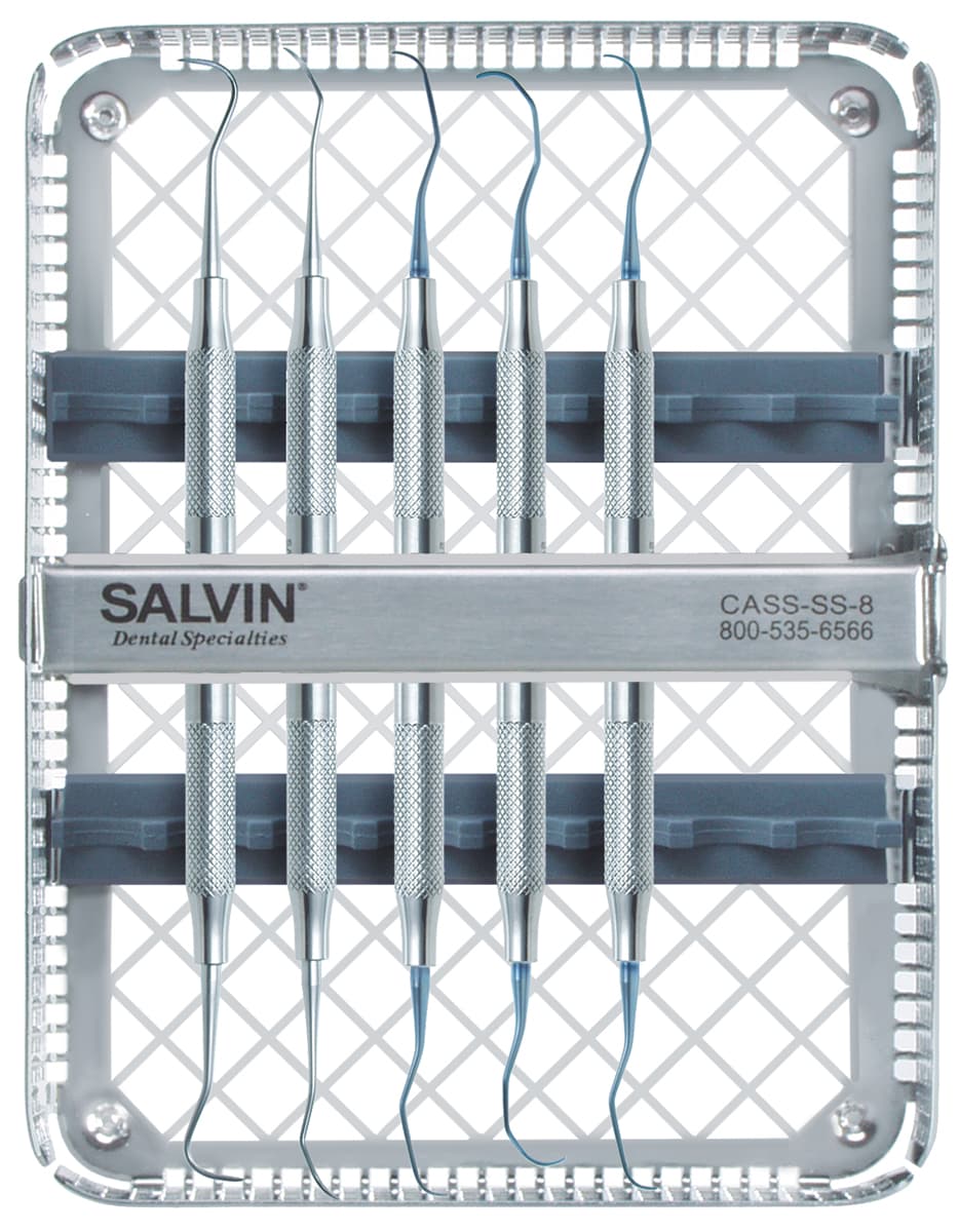 Set Of 5 Titanium Tip Curettes With Cassette