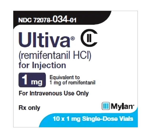 ULTIVA® Remifentanil HCl 1 mg Injection 3 mL Single-Dose Vial 10/Box