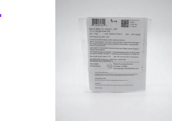 Sterile Water for Injection 10 mL Single-Dose Vial