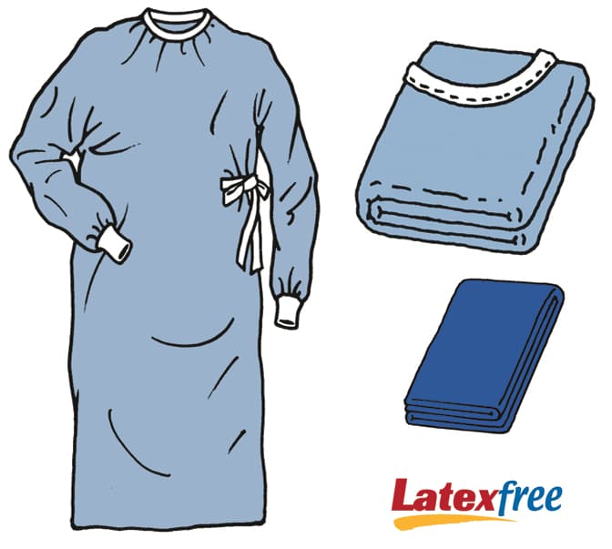 #1001 Salvin Sterile Gown / Towel Pack - UNISIZE Fit Gown - Case of 24