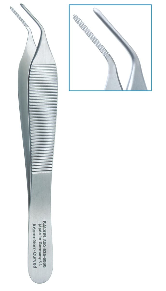 Salvin Adson Tissue Forcep-Curved-Serrated 4 3/4"