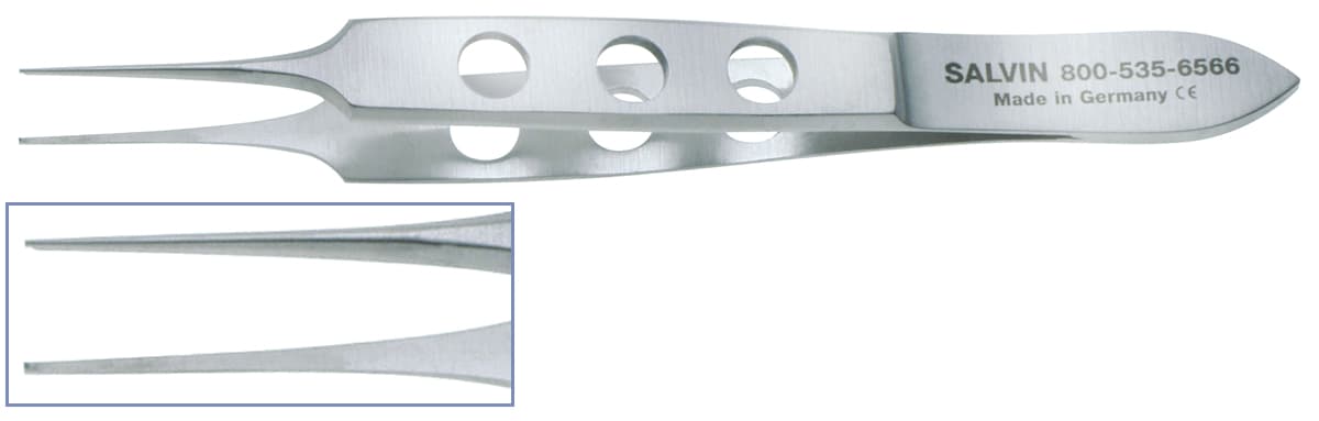 Salvin Bishop Harmon 1x2 Micro Tissue Forcep - Delicate - 3 1/3"