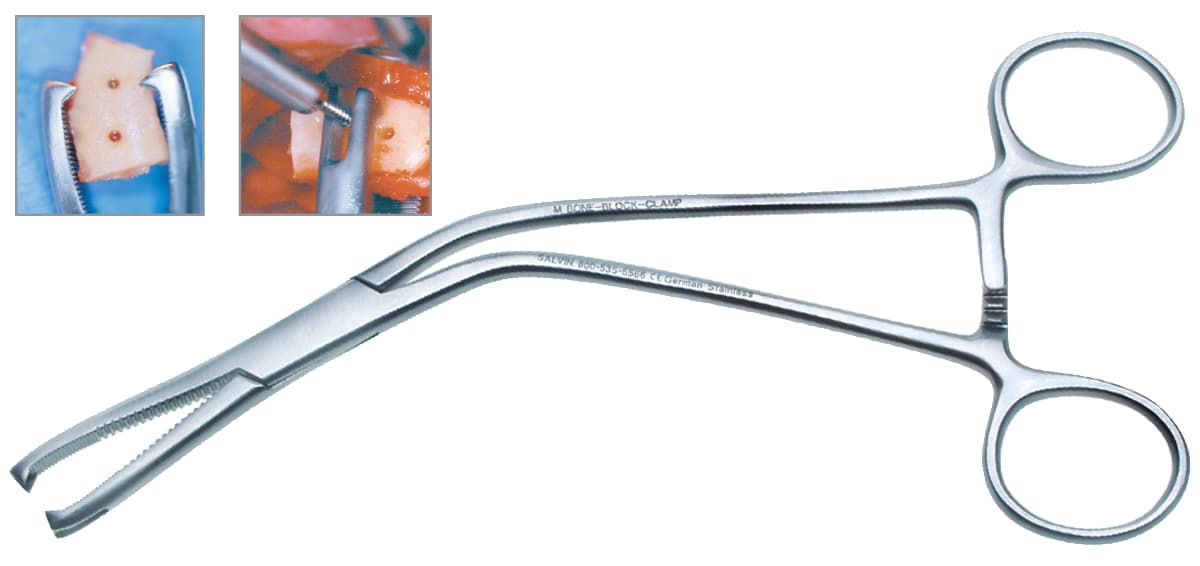 Salvin Anterior Cortical Bone Block Clamp Forceps 7 3/4" (19.7 cm)