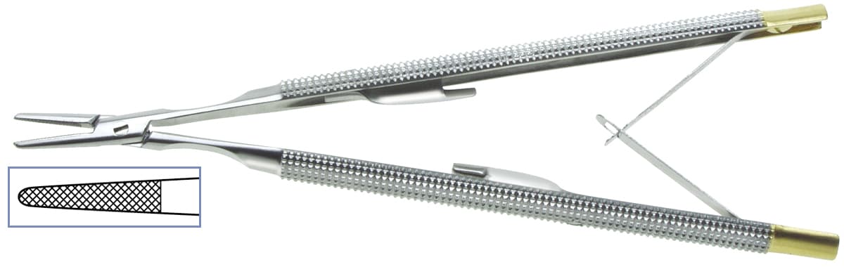 Salvin Castroviejo Tungsten Carbide Tipped Needle Holder - Straight Handle - 5"