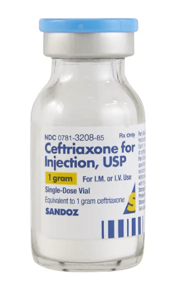Ceftriaxone 1 gram Single-Dose Vial 25/Box
