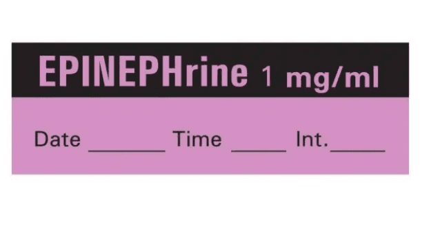 Epinephrine 1:1000 Labels 333/Roll