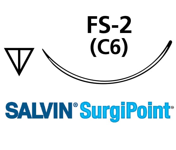 Salvin SurgiPoint 4-0 Nylon Monofilament - 18" (45cm) - FS2 (C6) Box of 12