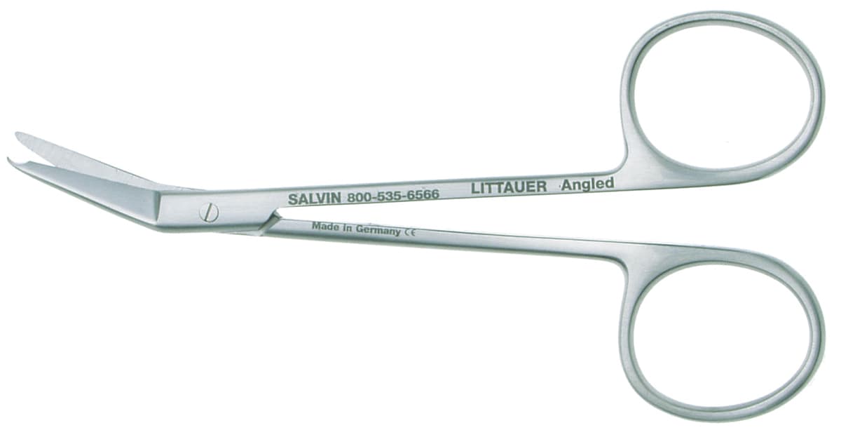 Salvin Littauer Suture Scissors - Angled - 4.5" (11cm)