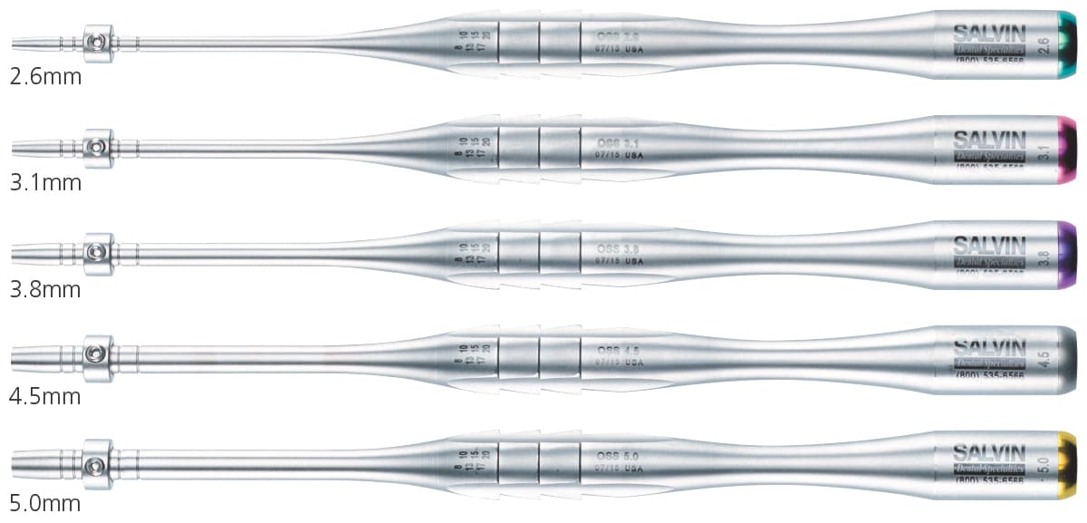 Salvin Straight Sinus Lift Kit - Set of 5 Osteotomes With Adjustable Stops
