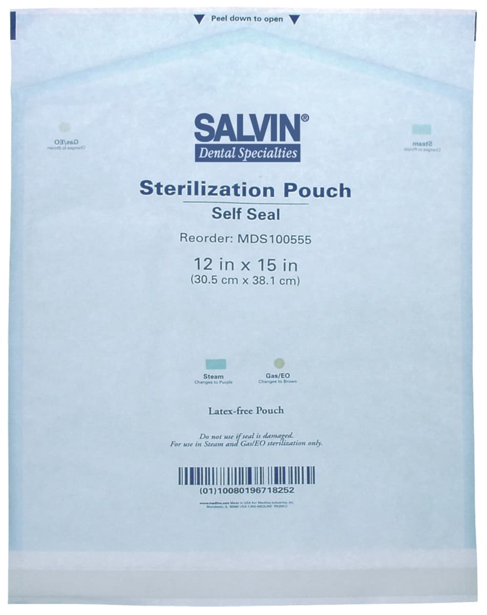 Self-Sealing Instrument Cassette Sterilization Pouches - 12” x 15” - Box of 200