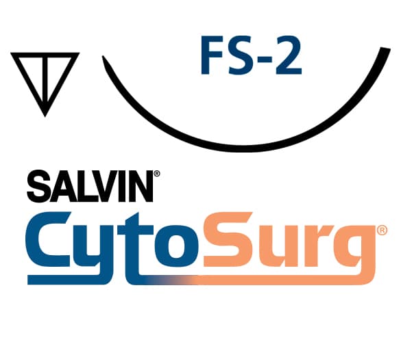 Salvin CytoSurg® PTFE 3-0 FS-2 (19mm - 3/8 Circle Reverse Cutting) 24" Suture - Box of 12