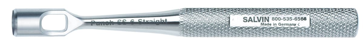 Salvin Stainless Steel Tissue Punch - Straight - 6mm Diameter